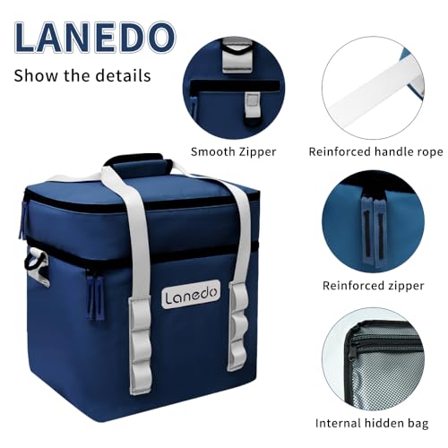 Lisa Lunch Soft Cooler 20/36 Can, Insulated Bag Portable Ice Chest Box for Lunch, Beach, Drink, Beverage, Travel, Camping, Picnic, Car, Trips, Cooler Leak-Proof - color: 20 Can blue