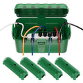 RESTMO 5-Piece Outdoor Waterproof Electrical Box Set – 12.5" x 8.5" x 5" Large & 7.1" x 2.3" x 2.3" Small, Weatherproof Boxes for Power Strip, Outlet, Plug, Socket, Timer, Holiday Light, Green - color: Green
