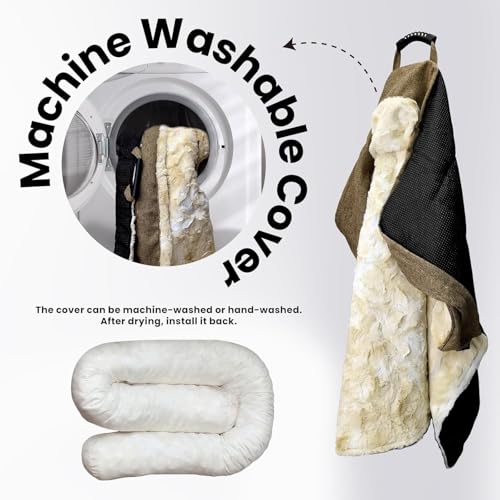 Calming Dog Couch Bed for Large Dogs, 41 x 37 inch Waterproof Removable Dogs Mat Couch Cover for Furniture Protector, Non-Slip Fluffy Pelsbarn Dog Bed for Couch, Sofa, Outdoor - Tie-Dye Khaki - color: Tie-Dry Khaki, size: Large