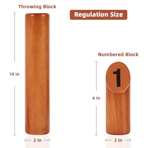 SpexDarxs Numbered Block Tossing Game, Wooden Throwing Game Set with Scoreboard & Carrying Bag, Outdoor Backyard Lawn Game for Teens and Adults - color: Mahogany