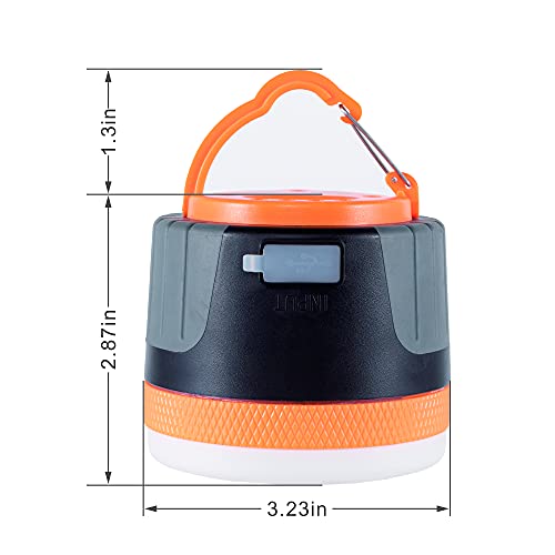 LIT-PaTH LED Camping Light, Rechargeable Lantern with Magnet Base, 4400 mAh, Survival Kit for Emergency, Hurricane, Outage, Large Orange, 1 Pack - size: 1-Pack, style: Large Orange