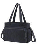 Large Lunch Tote Bag for Women with Multi-Pockets Puffy Light Durable Insulated Lunch Bag Women - color: Black