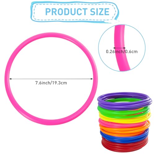 28 PCS Ring Toss Rings,Multicolor Plastic Rings Rings for Ring Toss Game for Kids and Outdoor Toss Rings Carnival Rings for Speed,Agility Practice Games Garden Backyard,7 Colors - size: 7 Inch