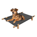 DBD5000B Chester 32" Modern Minimalist Wood Frame Elevated Outdoor Dog Bed, Graphite/Light Teak - color: Graphite/Light Teak