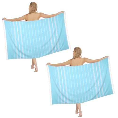 Beach Towel 2 Pack,Sand Free Beach Towels Oversized 39 x 72,Turkish Beach Towel Quick Dry Towel,Lightweight Pool Towels for Adults Travel Towel,Cool Beach Accessories Super Absorbent Towels - color: 2 Pack Turquoise