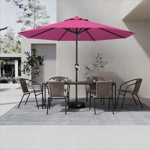 AreShark 12 FT Patio Umbrella for Outdoor, Outdoor Table Umbrella, Outdoor Patio Umbrellas with 8 Sturdy Ribs, Patio Umbrellas for Market, Garden, Deck, Backyard, Pool (Rose Pink) - color: Rose Pink, size: 12FT