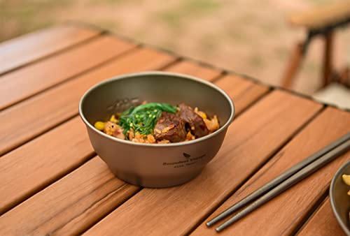 Boundless Voyage Ultralight Titanium Bowl Pan Plate Dish with Carry Bag Outdoor Camping Portable Tableware Cookware (5 Pcs Set (3 Bowls+2 Plates)) - color: 5 Pcs Set (3 Bowls+2 Plates)