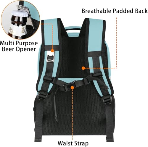 MATEIN Cooler Backpack, 26 Cans Insulated Lunch Backpack for Men Women, Leakproof Double Layer Lunch Cooler Bag Lightweight Soft Lunch Backpack with Cooler Compartment, Beach Camping Hiking Beer Gifts - color: Cyan, size: 26 Cans