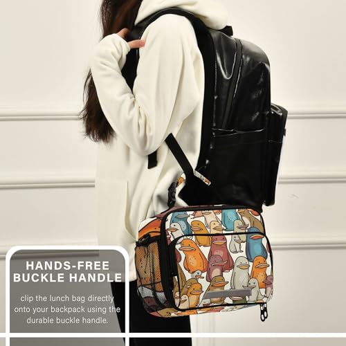 Cute Cartoon Platypus Lunch Bag Insulated Cooler Bag for Boys Girls, Holds Lunch Box, Water Bottle, Snacks