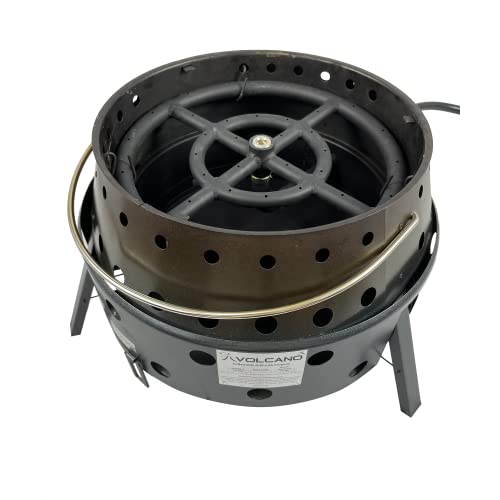 Volcano Fire Pit Burner Ring Kit for Volcano 2 & 3 Grills – 12” Double Steel Burner, 36 Flame Ports, Propane Regulator, 52” Hose & J-Tube | Portable Propane Fire Pit for Camping, Patio & Backyard - style: Fire Pit Burner Ring Kit