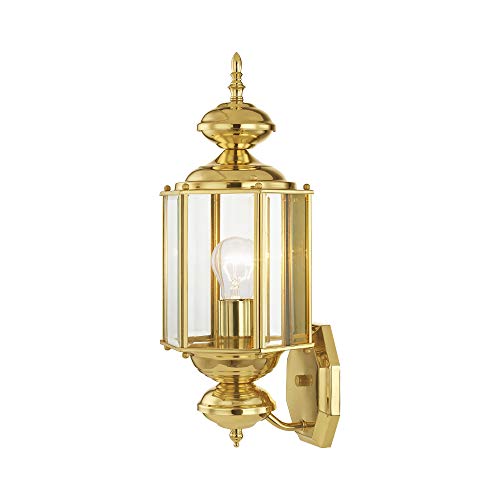 Livex Lighting 2006-02 Basics 1 Light PB Outdoor Wall Lantern, Polished Brass - color: Polished Brass
