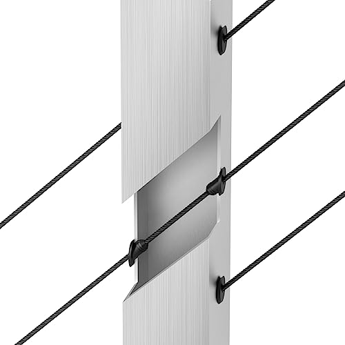 BLIKA 100 Pack 45 Degree Cable Railing Rubber Grommets for 1/8" 5/32" 3/16" Cables for Metal Cable Railing Posts, 30 Degree Angle Beveled Protector Sleeves, 1/8" Cable Railing Grommet - size: 45 Degree