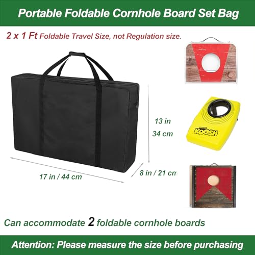 Cornhole Carrying Case, Professional Corn Hole with Bags Boards Carrying Bag Regulation Cornhole Board Covers, Black - size: 17"L×8"W×13"H