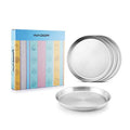 Avador® 18/8 Stainless Steel Products for Dining | Camping | Outdoor BPA Free Dishwasher Safe (Set of 4 Deep Round Plates) - color: Set of 4 Deep Round Plates