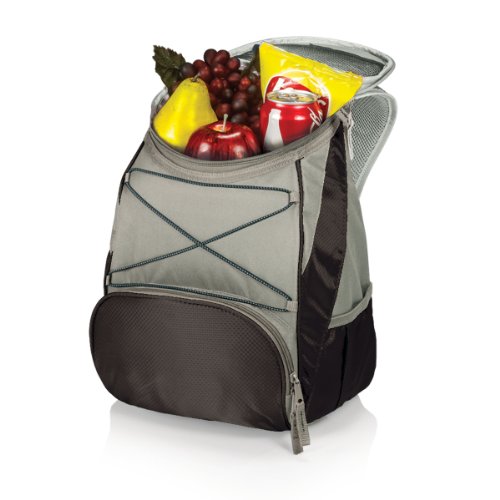 PICNIC TIME PTX Backpack Cooler, Modern Backpack Cooler with 20-Can Capacity, Fully Insulated Outdoor Lunch Bag with Water Resistant Interior, Pockets, Padded Straps, (Black with Gray Accents) - color: Black with Gray Accents, style: PTX 1.0 Tarana Backpa