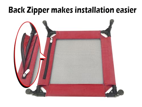 Pozico Elevated Pet Bed with Breathable Mesh for Small Cat and Dog, Raised Cooling Pet Cot for Puppy and Kitty, 18.9x18.9 inch (Red Bed) - color: Red Bed