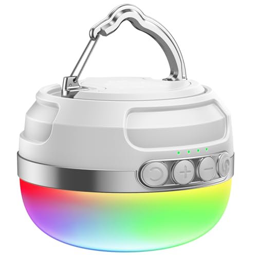 LED Camping Lantern Rechargeable 1400LM, Up to 420H Running Time Camping Tent RGB Light, 10400mAh Emergency Hanging Light for Hurricane, Power Outages, Home, Hiking, White - style: White Ultra