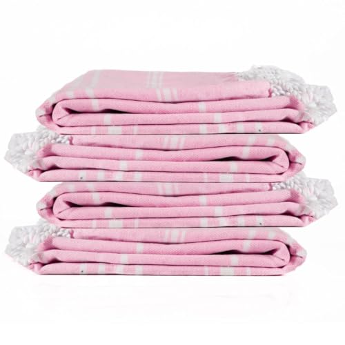 Cotton Turkish Beach Towel with Towels Oversized 36"x72" Pool Absorbent Extra Large Quick Dry Sand Travel Towel (Peony Plush, 4 Pack) - color: Peony Plush, size: 4 Pack