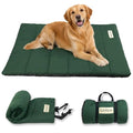 RovePad Trail Dog Bed Mat 43"x27" – Waterproof Non Slip Outdoor Travel Mat for Camping & Car – Silent Peachskin Roll-Up Pad for Medium & Large Dogs, Machine Washable - color: Green