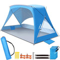 Chihee Beach Tent 1-2 Person Portable Camping Sun Shelter with UV Protection Silver Coated Canopy, Lightweight Beach Shade with Extra & Built-in Sandbags Mesh Windows Flat-top for Beach Camping Picnic