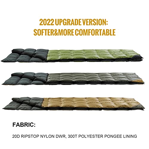 OneTigris Down Camping Blanket Warm, Lightweight, Packable, Puffy Outdoor Travel Quilt for Cold Weather Backpacking Hiking Stadium Gardening Beach Picnic