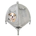 Pozico Elevated Pet Bed with Breathable Mesh for Small Cat and Dog, Raised Cooling Pet Cot for Puppy and Kitty, 18.9x18.9 inch (Gray Bed with Canopy) - color: Gray Bed with Canopy
