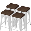 AddGrace Anti-Slip Bar Stool Cushions Square Bar Stool Seat Cushions with Ties Set of 4 Small Square Chair Pads with Machine Washable Cover 12"X12"X2" (Coffee) - color: Coffee