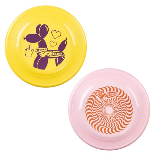 Frisbee Fastback Outdoor Flying Disc for Kids, 9.35 Inch Lightweight Sports Disc, Dog-friendly, for Beach Lawn Backyard Games and Family Fun - 100g - color: Yellow+Pink