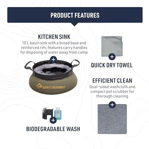 Sea to Summit Camp Kitchen 6-Piece Clean-Up Kit - color: Olive
