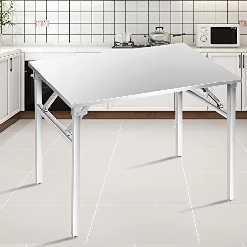 Small Stainless Steel Folding Table, Portable Camp Picnic Party Dining Table No Assembly Sturdy Small Folding Desk (36" x 24")… - size: 36*24
