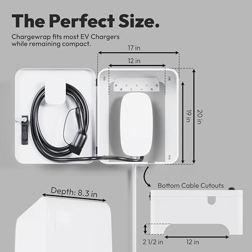 EV Electric Vehicle Car Charger Cover Protector Tesla Wall Charging Station Cable Cord Holder Lock Box Indoor Outdoor