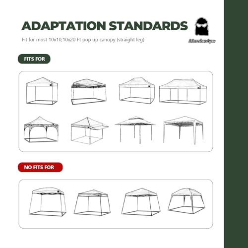 Mesh Sidewall for 10x10 Pop Up Canopy - Straight Leg, Commercial Grade White Mesh Walls with Windows for Outdoor Camping, 1 Pack Canopy Sidewall Only - color: White-Window