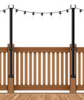 AHRLHR 5 Ft String Light Poles 2 Pack, String Light Poles for Outside with Fixing Clips,Hanging Light Poles for Deck Fence Garden Backyard Wall Bistro,Metal Poles for Outdoor String Lights - size: 2 Pack-5ft