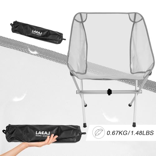 G2 GO2GETHER Ultra-Light Folding Camping Chair, All-Aluminum Frame, Surper Breathable Fabric, Easy to Carry, Compact Storage Size (1, Grey) - color: Grey