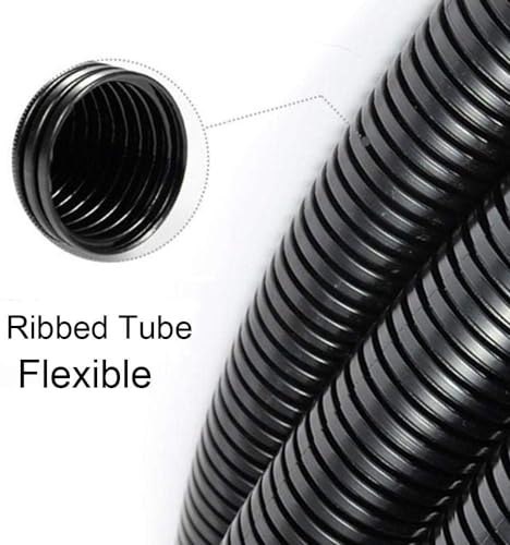 ZhiYo 20FT 3/4” Wire Loom Split Tubing Auto Wire Conduit Flexible Cover | High Temperature Heat Resistant -40F to 257F | Plastic Cover for Electrical Wires & Cables - color: Black, size: 20ft 3/4”