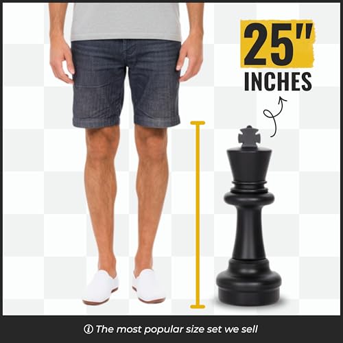 MegaChess Giant Chess Set Game with 25" Tall King - A Large Chess Set Yard Game for Families Looking for Outdoor Jumbo Games - 32 Large Pieces Made from Durable HDPE (Board Not Included)