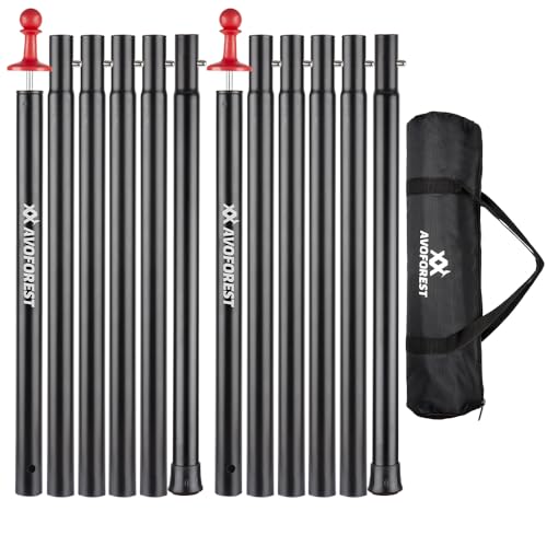Tent Poles for Tarp, AVOFOREST Camping Tent Tarps Poles Adjustable Camping Accessories 90in Heavy Duty Poles Thicker Tent Pole with a Diameter of 0.98in for Backpacking Hiking Awning - color: 90inch-2pcs