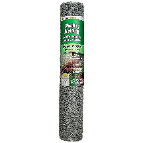 YARDGARD 1 Inch Poultry Netting, Chicken Wire Fence, 20 Gauge Galvanized Steel, Rabbit Fencing, Bird Enclosures, Garden Protection and Plant Support, 24 Inches x 50 Feet - size: 24 Inches x 50 Feet