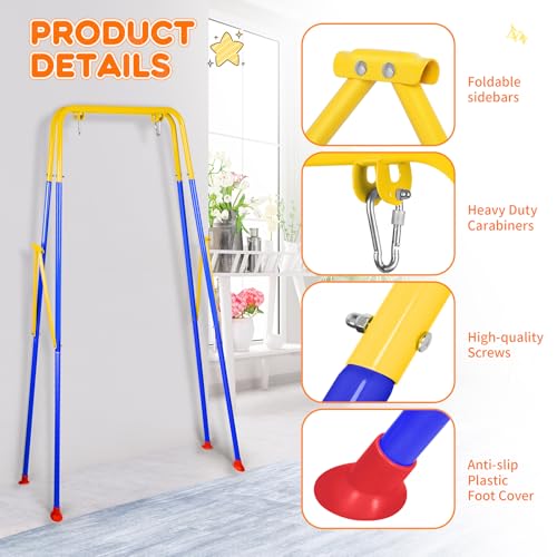 Baby Swing Stand, Heavy Duty Foldable Swing Stand A-Frame Metal Swing Stand Frame for Backyard Indoor & Outdoor Use (Hammock Chair not Included) (Blue) - color: Blue