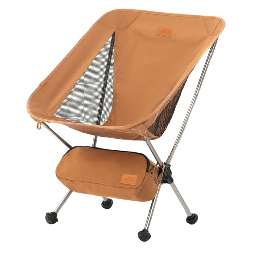 Naturehike YL08 Ultralight Camping Chair, 2.38 LBS Portable Backpacking Chair with Anti-Sinking Feet, Lightweight Compact Folding Hiking Camp Chair - color: Yellow