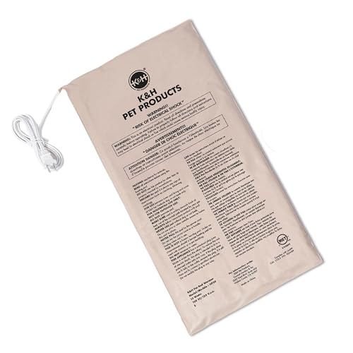 K&H Pet Products Pet Bed Warmer, Turn Any Pet Bed Into a Heated Cat or Dog Bed, Waterproof Indoor Heated Warming Pad Insert, Automatic Temperature, Safety Listed - Large 23.75 X 11in Tan - size: Large