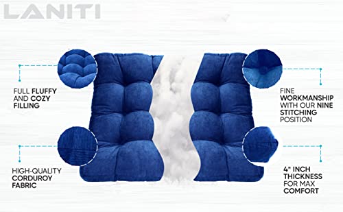 LANITI 24” Inch Extra Large Floor Cushions Tufted Floor Pillow for Adults Square Meditation Ultimate Comfort Oversized Pillows for Floor Cushion (White) - color: White