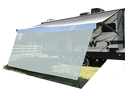 Tentproinc RV Awning Sun Shade Screen 8' X 10' 3'' (Fit for 11' Awning) Mesh Screen Sunshade Sunscreen for Motorhome Camper Trailer Awning Screen Shadescreen UV Blocker - 3 Year Warranty (Gray) - color: Gray, size: 8' x 10'3'' -Actual Measurement