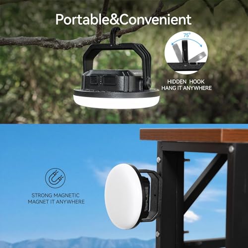 VAVOFO 2Pcs 4000LM 15,000mAh LED Camping Lantern Rechargeable, 3 Lighting Modes, 180LEDs ,Portable Tent Light with Magnet, IP65 Waterproof Hanging Light for Outdoor, Power Outages ,Hurricane（2Pcs） - size: 42W Pro(2Pcs)