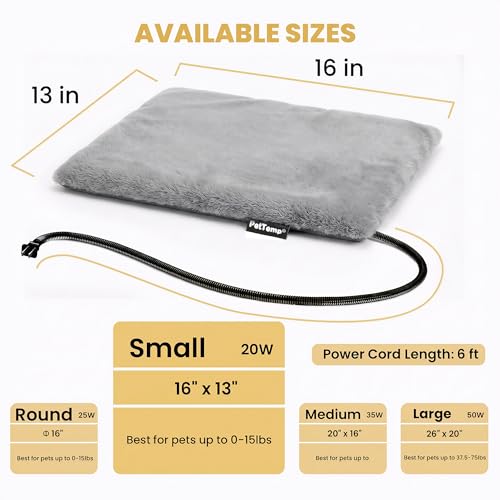 Pet Heating Pad for Cats Dogs Indoor & Sheltered Outdoor Waterproof Heated Cat Bed Heated Dog Bed Chew Resistant Cord Constant Temperature Gray Paw Print 16 x 13 Inch - color: Grey, size: Small: 16" x 13" x 1.3"