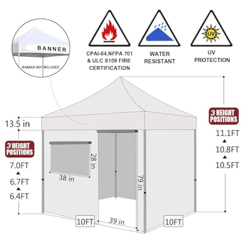 Eurmax USA 10x10 Pop Up Canopy Tent,Commercial Tent with Patented No-Tip Rolling Bag,4 Zippered Removable Walls,UV & Water Resistant Canopy Top,Heavy Duty Outdoor Gazebo,Instant Shelter(Burgundy) - color: burgundy, size: 10x10