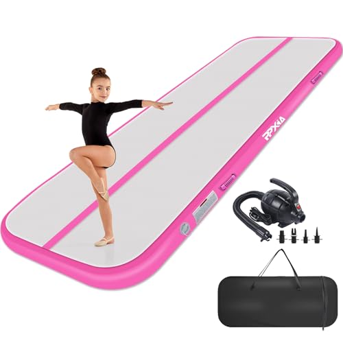 Air Tumble Track Mat 6.6ft 10ft 13ft 16ft 20ft Inflatable Gymnastics Tumbling Mat with Air Pump for Kids Adults, 4/8 inch Thick Gymnastic Mats for Home Use Gym Outdoor Cheerleading Training - size: 10FTx3.3FTx4IN