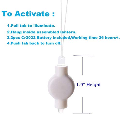 Paper Lantern Lights,Battery Operated LED Party Lights Bulbs for Paper Lantern Balloons Party Decoration, Waterproof - Warm White 12PACK - color: 12-Pack