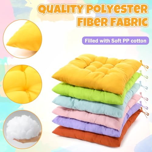 Geetery 12 Pcs Floor Pillows Bulk Seating Cushions for Floor Chair 15.7'' Large Meditation Cushion for Yoga Living Room Tatami Bedroom Balcony Office (Candy Color,Square) - color: Candy Color, size: Square