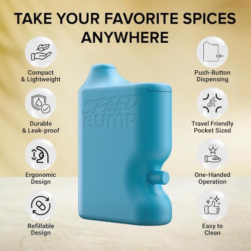 Portable Pepper Shaker (Blue) - Versatile Seasoning Set, Multi Functional Salt Dispenser Spice Shakers for Easy Use - Convenient & Discrete Plastic Salt and Pepper Dispenser for Fine Spices - color: Blue
